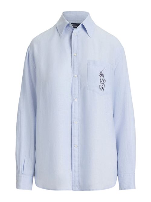 camicia donna con big pony azzurro Ralph Lauren | 211A12786002